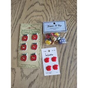 Vintage Buttons Dress It Up Buttons Trena's Trinkets Apples NOS Fruit La Petite
